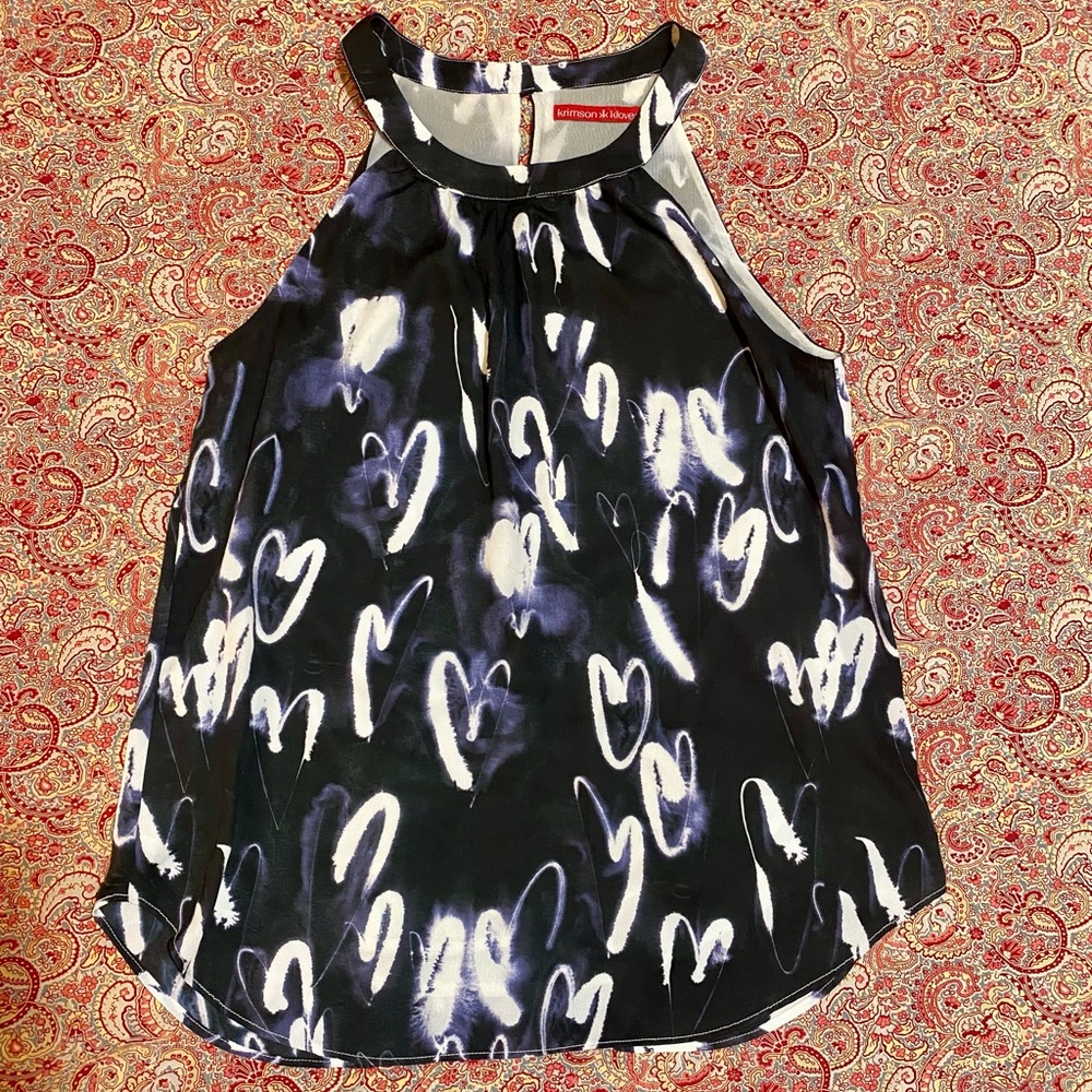 Krimson Klover Black and White Heart Tank